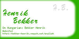 henrik bekker business card